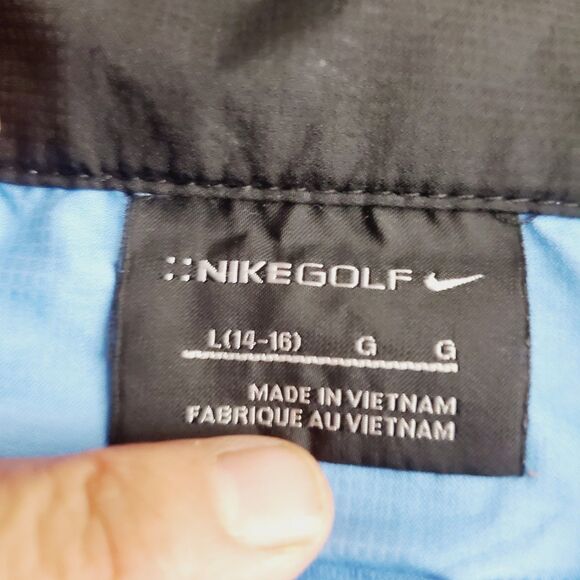 Junior NIKE Golf Polyester 1/4 Zip Lightweight Wind Breaker Jacket Light Blue L - Picture 5 of 8